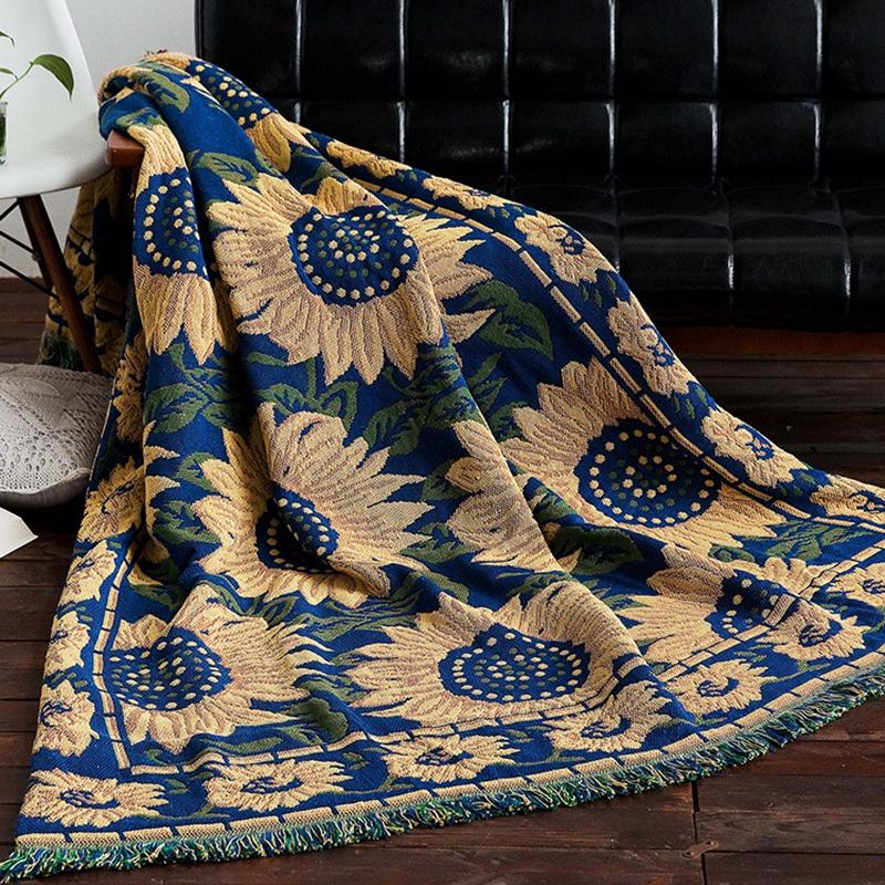 American Country Style Sofa Cover Blanket Tassels Sunflowers Pattern Slipcover Throws Outdoor Travel Cover Blankets Shawl Mat
American Country Style Sofa Cover Blanket Tassels Sunflowers Pattern Slipcover Throws Outdoor Travel Cover Blankets Shawl Mat
