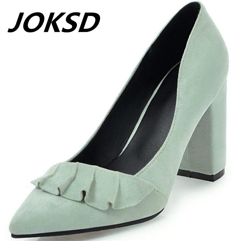 JOKSD Spring Single shoes high heel ruffled high-heeled pointed suede women's shoes large size 34-43 SJ05, Beige
JOKSD Spring Single shoes high heel ruffled high-heeled pointed suede women's shoes large size 34-43 SJ05, Beige
