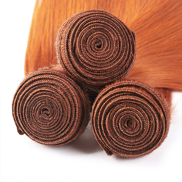 Ishow Hair Wefts Straight Orange Ginger 350 Ombre Color Human Hair Bundles for Women All Ages Brazilian Peruvian Virgn Hair Extensions