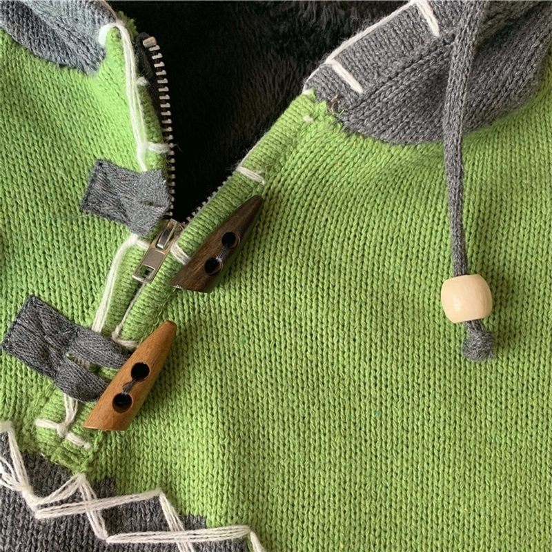Knitted Sweater Men Hoodie Pullover Jumper Streetwear Cropped Fall Trendy Spliced Plus Size Stitching Hooded Sweatshirt 201118