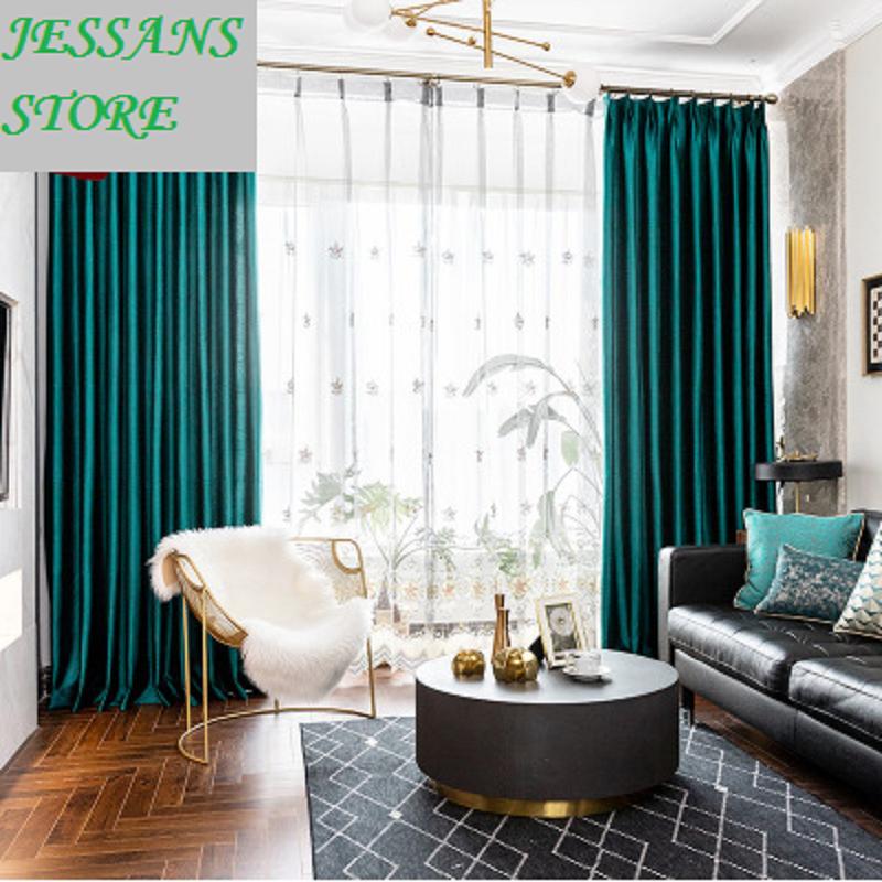 Dark green artificial silk high-precision curtain shading custom light luxury Nordic modern minimalist living room bedroom, White tulle
Dark green artificial silk high-precision curtain shading custom light luxury Nordic modern minimalist living room bedroom, White tulle