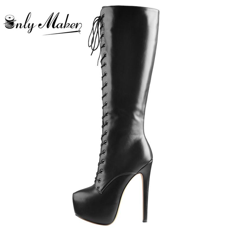 Onlymaker Women's Round Toe Stiletto Platform Zipper Knee High Boots16CM High Heel Pattern Lace Up Plus Size Boots For Winter, P91114a
Onlymaker Women's Round Toe Stiletto Platform Zipper Knee High Boots16CM High Heel Pattern Lace Up Plus Size Boots For Winter, P91114a