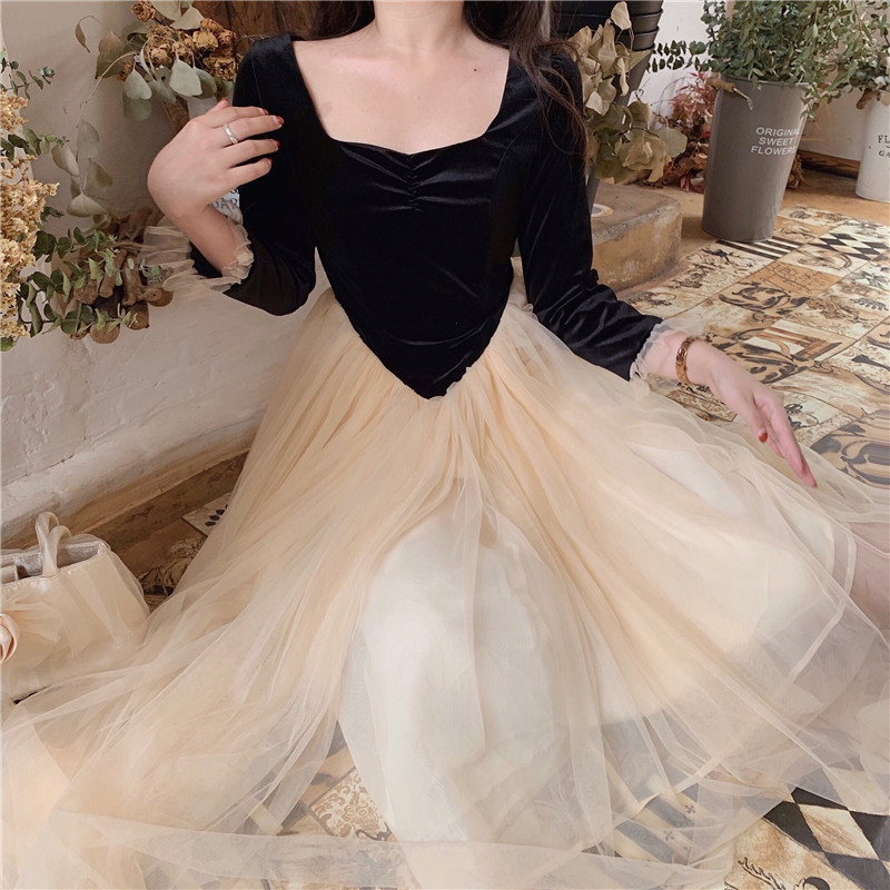 2021 Knitted or Crocheted High Vintage Retro New Spring Fine Gauze Fairy a Line in Long Velevt Shreds Dressed As BK1L, Black
2021 Knitted or Crocheted High Vintage Retro New Spring Fine Gauze Fairy a Line in Long Velevt Shreds Dressed As BK1L, Black