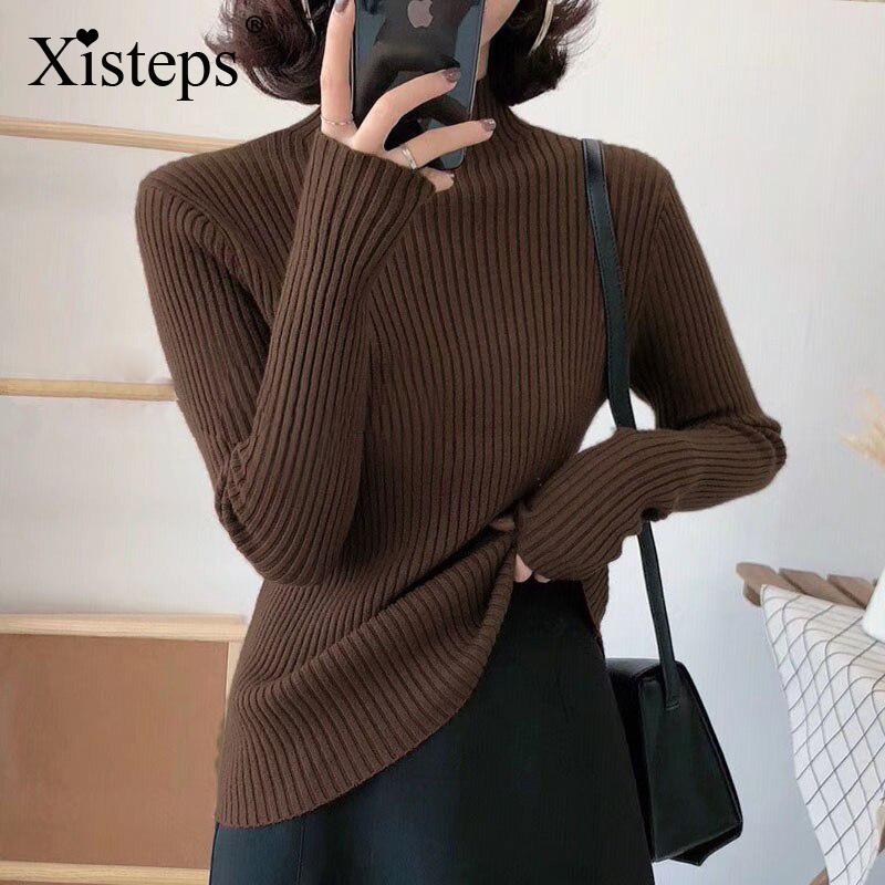 Xistep Knitted Women Turtleneck long Sleeve Pullovers Sweater Solid Black White Stripe Warm Winter Autumn Female Slim Jumper new
Xistep Knitted Women Turtleneck long Sleeve Pullovers Sweater Solid Black White Stripe Warm Winter Autumn Female Slim Jumper new