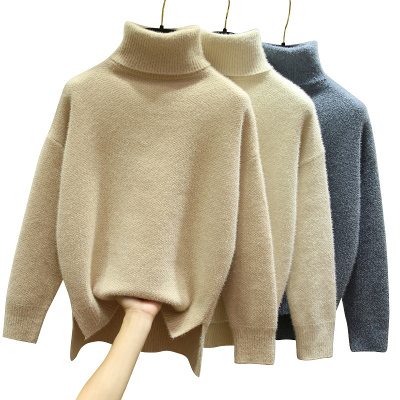 2021 New Faux Mink Cashmere Turtleneck Women Autumn Winter Thick Pullover Jumper Pull Femme Hiver Streetwear Loose Sweater Zjad, Yellow
2021 New Faux Mink Cashmere Turtleneck Women Autumn Winter Thick Pullover Jumper Pull Femme Hiver Streetwear Loose Sweater Zjad, Yellow