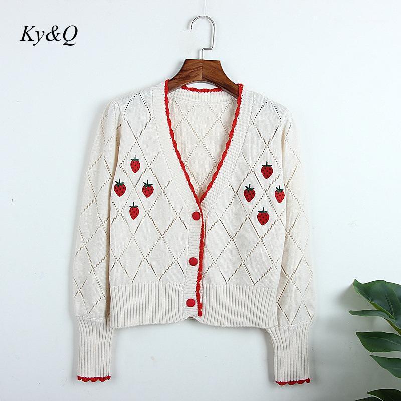 High Quality Sweet Strawberry Embroidered Sweater 2020 Spring Women Long-sleeved Loose Single-breasted Knit Cardigan Jacket Top1, As pic
High Quality Sweet Strawberry Embroidered Sweater 2020 Spring Women Long-sleeved Loose Single-breasted Knit Cardigan Jacket Top1, As pic