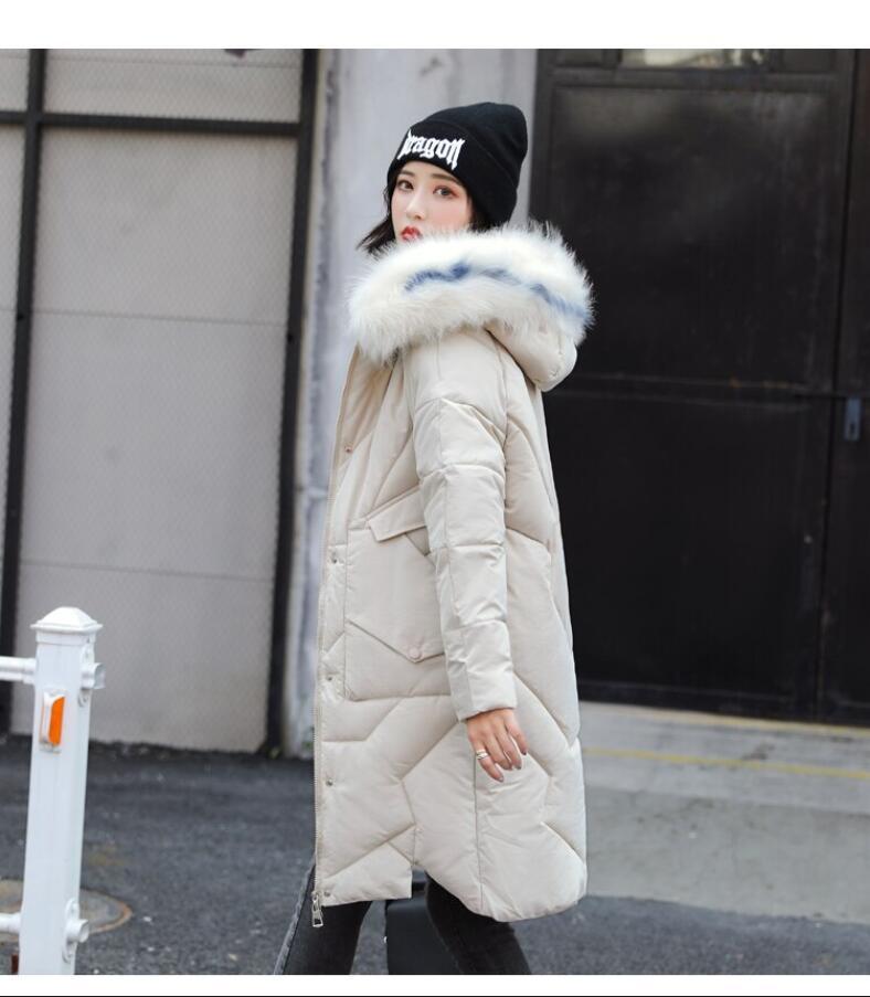 Veste d'hiver femmes mode chaud femmes bas coton manteau femme col de fourrure à capuche vêtement d'extérieur à glissière h 201026