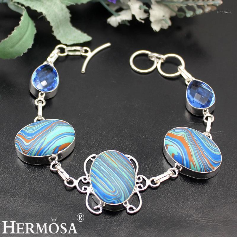 Hermosa Unique Stripejasper Ocean Bluetopaz Chain Links Bracelet 8.5 Inch NY983 Free Shipping1
Hermosa Unique Stripejasper Ocean Bluetopaz Chain Links Bracelet 8.5 Inch NY983 Free Shipping1