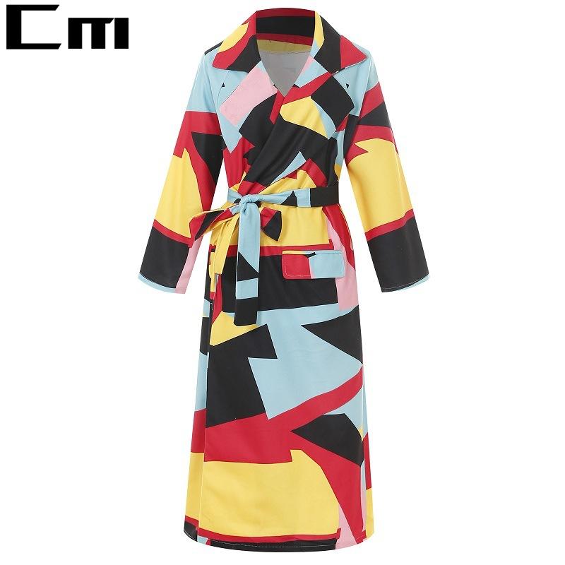 Spring Autumn 2020 Woman Multicolor Block Diagram Long Trench Coat Puff Sleeve Long Dust Coat Elegant Waist Bandage Windbreaker, Color matching
Spring Autumn 2020 Woman Multicolor Block Diagram Long Trench Coat Puff Sleeve Long Dust Coat Elegant Waist Bandage Windbreaker, Color matching