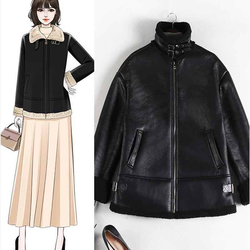 New oversize 5XL warm women's winter motorcycle velvet jacket female short lapels fur thick PU leather jacket bomber G796, Black
New oversize 5XL warm women's winter motorcycle velvet jacket female short lapels fur thick PU leather jacket bomber G796, Black