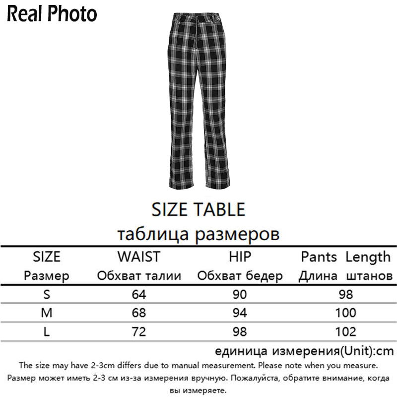 Rapwriter Casual Plaid High Waist Pants Women Fashion Loose Straight Trousers Checkered Harajuku Baggy Sweatpants Pantalon 201228