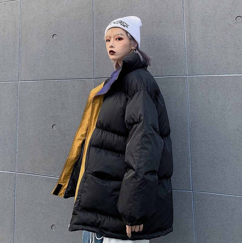 Winter -20 Oversize Jacket Female Coat Patchwork Windbreaker Women Padded Zipper Outwear Parka Thick Streetwear Overcoat Warm 201110wtt