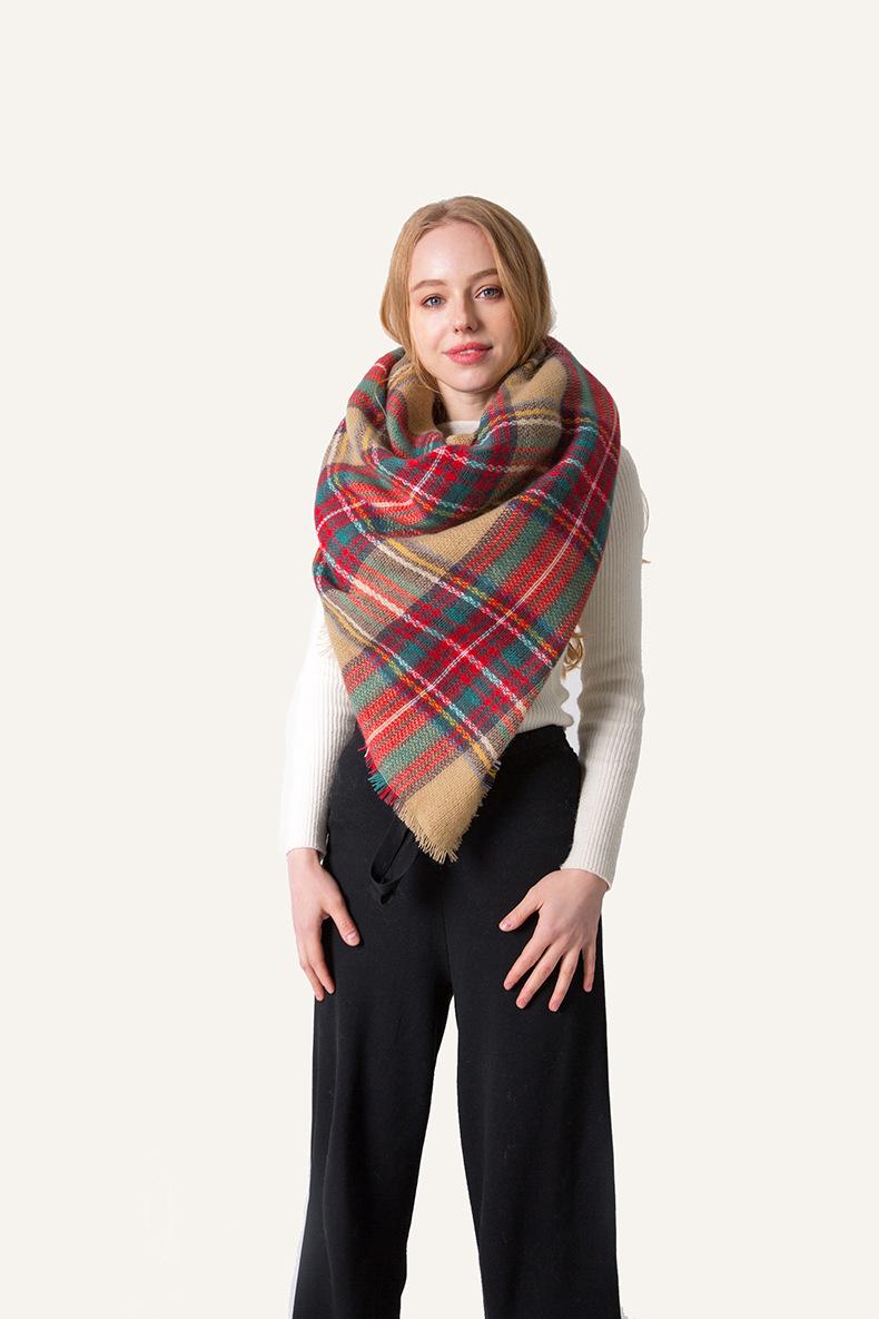 Wedding Accessories Other Accessories 34 Colors Plaid Pashmina Scarf 140*140CM Woman Oversized Tartan Wrap Shawl Square Tassel Scarves Warm