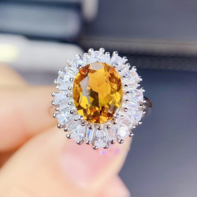 Cluster Rings Natural Real Yellow Citrine Luxury Ring 8*10mm 2.4ct Gemstone 925 Sterling Silver Fine Jewelry Women J215264, Golden;silver
Cluster Rings Natural Real Yellow Citrine Luxury Ring 8*10mm 2.4ct Gemstone 925 Sterling Silver Fine Jewelry Women J215264, Golden;silver
