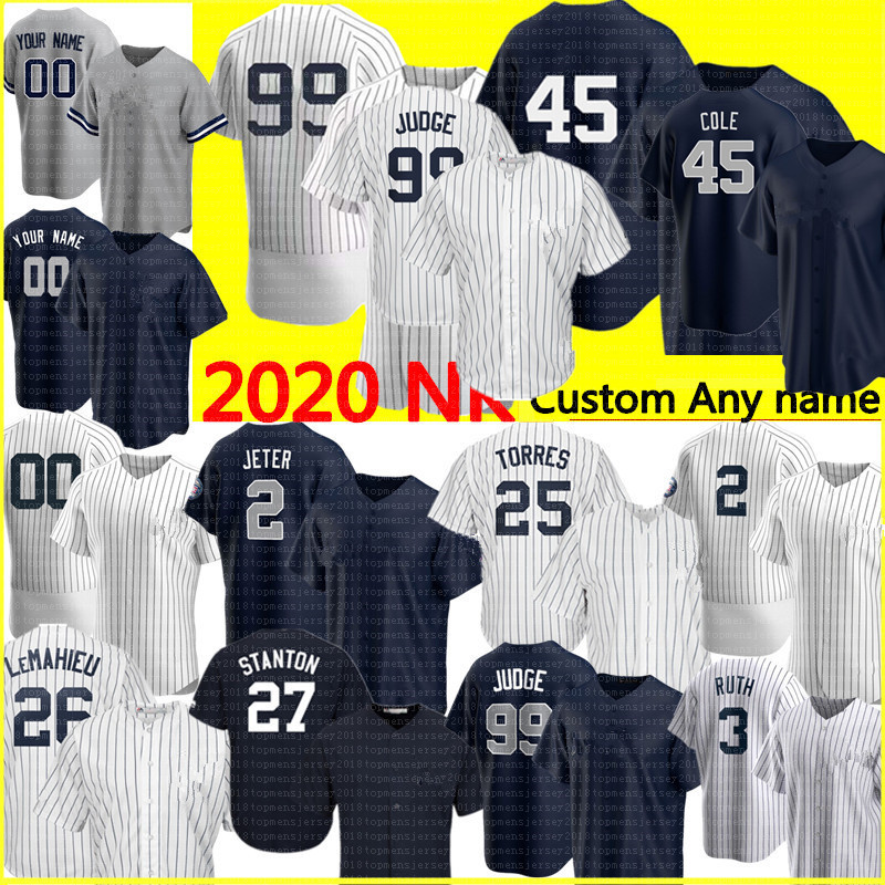 2020 Custom 99 Aaron Judge 2 Derek Jeter 45 Gerrit Cole Jersey Gleyber Torres Don Mattingly Babe Ruth Mariano Rivera Giancarlo Stanton, Color3
2020 Custom 99 Aaron Judge 2 Derek Jeter 45 Gerrit Cole Jersey Gleyber Torres Don Mattingly Babe Ruth Mariano Rivera Giancarlo Stanton, Color3