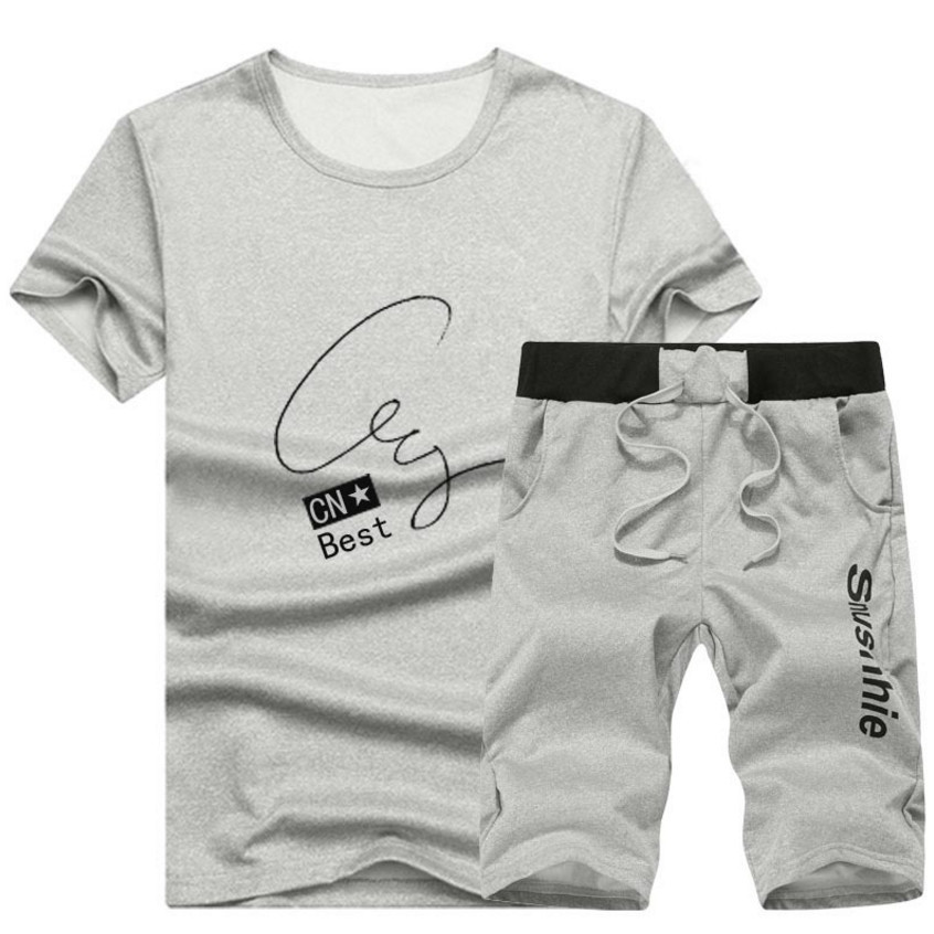 12 Colors M4XL Teenagers Set Men Summer Clothing Set Fashion Casual ONeck Male T ShirtShorts Clothes Set Tracksuits T200604