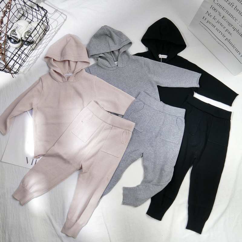 2020 Spring Baby Girls Clothes Boys Clothing Sets Autumn Sweater + Pants 2pcs Set Boys Knit Tracksuits Toddler Girls Boys SuitX1019