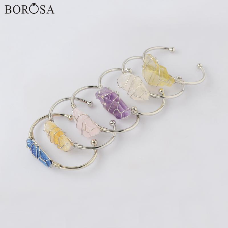 Raw Healing Crystal Bangle Wire Wrapped Natural Stone Bangles for Women, Silver Plated Rough Healing Stone Bangle Gems Bracelets
Raw Healing Crystal Bangle Wire Wrapped Natural Stone Bangles for Women, Silver Plated Rough Healing Stone Bangle Gems Bracelets