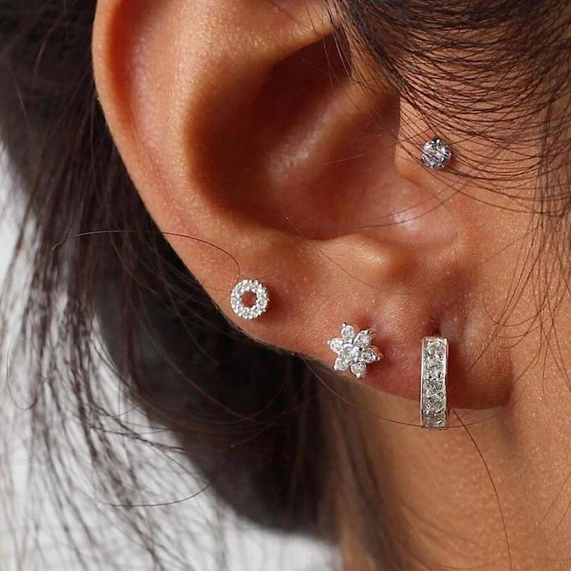 925 sterling silver small cz stud minimalist flower earring cute jewelry delicate girl women ear stud tiny circle earring hoops
925 sterling silver small cz stud minimalist flower earring cute jewelry delicate girl women ear stud tiny circle earring hoops