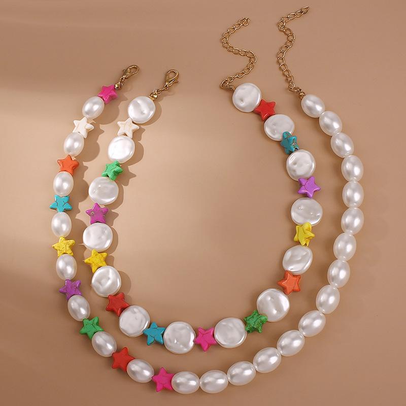 2PCS/Set Resin Stars Simulated Pearl Beaded Multi-layer Necklace Hot Sell Bohemian Choker Necklace Women Beach Jewelry 2020
2PCS/Set Resin Stars Simulated Pearl Beaded Multi-layer Necklace Hot Sell Bohemian Choker Necklace Women Beach Jewelry 2020
