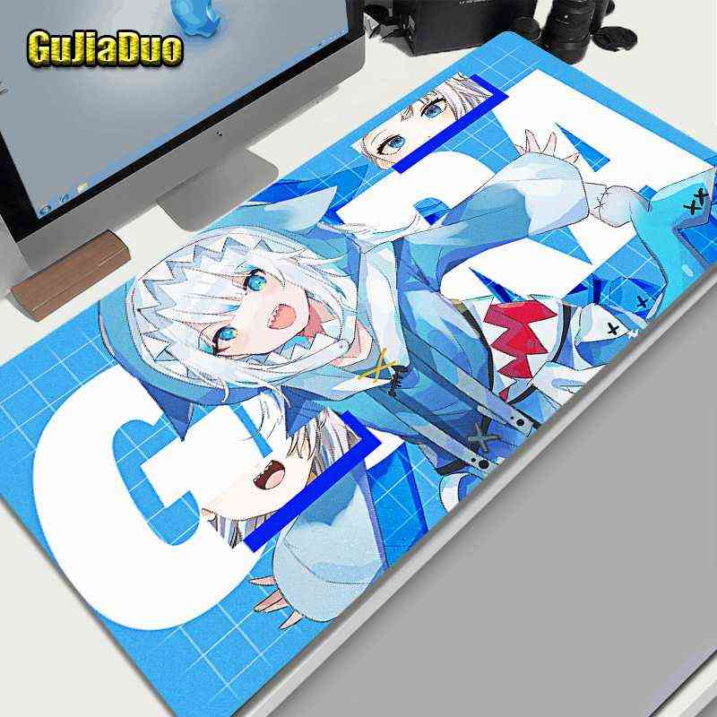 

40x80cm Large Anime Gawr Gura Mouse Pad Pc Gamer Laptop Rubber Lockedge Desk Mat Gaming Accessories Kawaii Comic Mousepad Carpet G220304