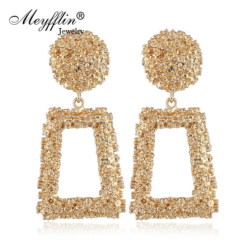 Meyfflin Big Geometric Drop Earrings for Women Punk Alloy Statement Earring Female Fashion Gold Color Brincos Jewelry New Brand
Meyfflin Big Geometric Drop Earrings for Women Punk Alloy Statement Earring Female Fashion Gold Color Brincos Jewelry New Brand