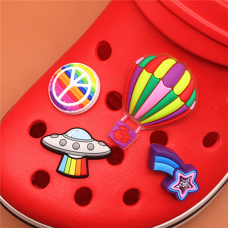 Original Shoe Charms Shooting Star UFO Peace Balloon Shoe Accessories Buckle Decorations Kids Gift