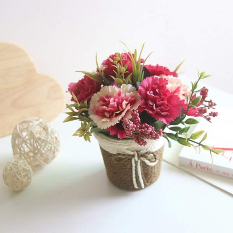 Mother's Day Carnation Flower Bonsai Artificial Rattan Woven Flower Basket Gifts Decro1, Blue
Mother's Day Carnation Flower Bonsai Artificial Rattan Woven Flower Basket Gifts Decro1, Blue