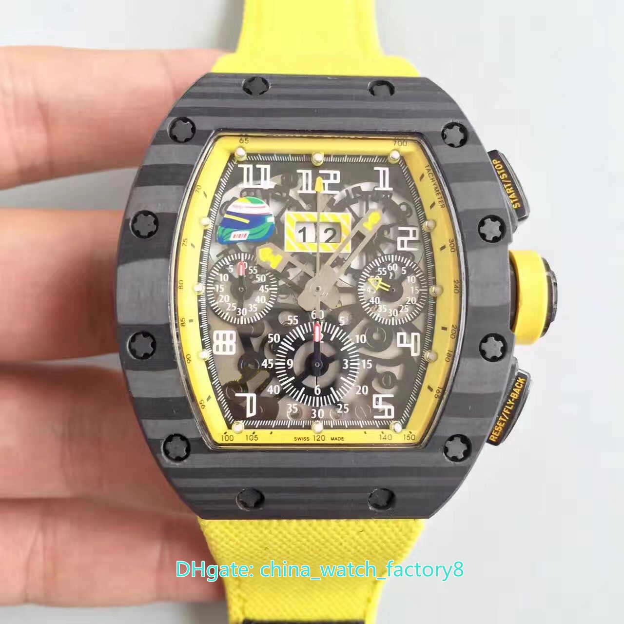 8 Style Top Quality Watches 50mm x 40mm RM011 Carbon Fiber Chronograph Workin Top ETA 7750 Movement Mechanical Automatic Mens Watch Men's Wristwatches, With box papers
8 Style Top Quality Watches 50mm x 40mm RM011 Carbon Fiber Chronograph Workin Top ETA 7750 Movement Mechanical Automatic Mens Watch Men's Wristwatches, With box papers