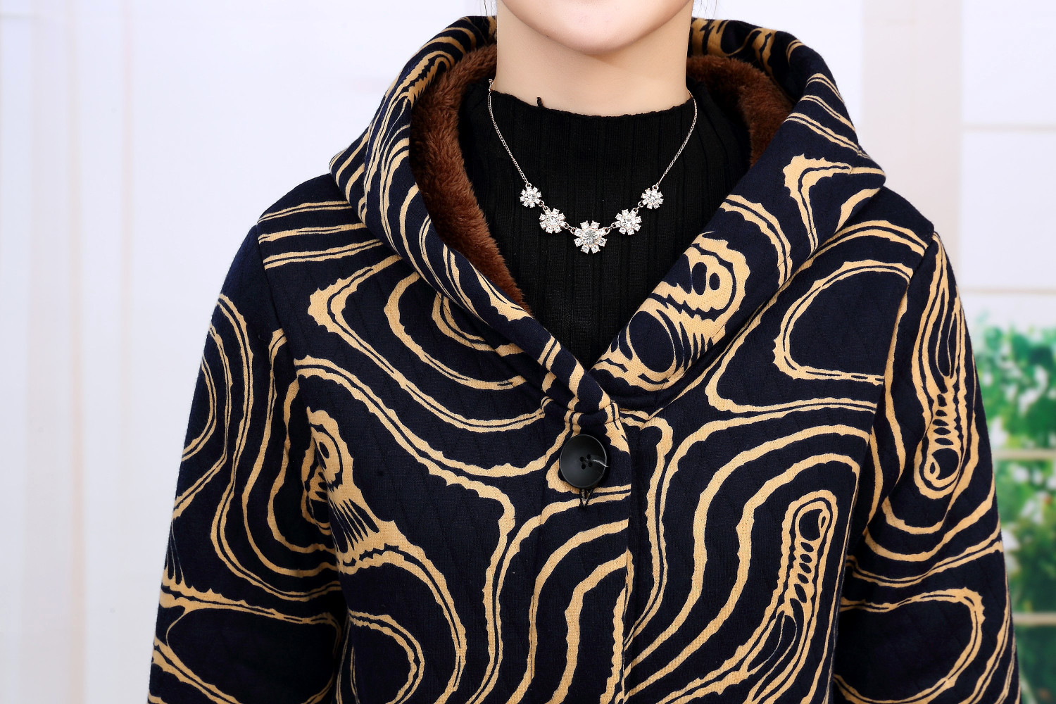 New Arrival Winter Jacket Women Hooded Cotton Padded Long Warm thicken Female Coats Print Parkas Outwear 201019