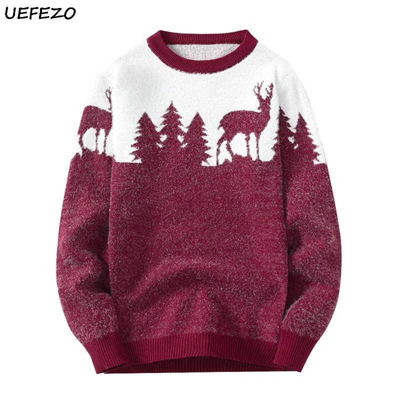 UEFEZO Men Knitted Sweater Men 2020 Autumn Winter Casual Christmas Tree Deer Pullover Vintage Black Slim Fit Sweater Male Jumper
UEFEZO Men Knitted Sweater Men 2020 Autumn Winter Casual Christmas Tree Deer Pullover Vintage Black Slim Fit Sweater Male Jumper