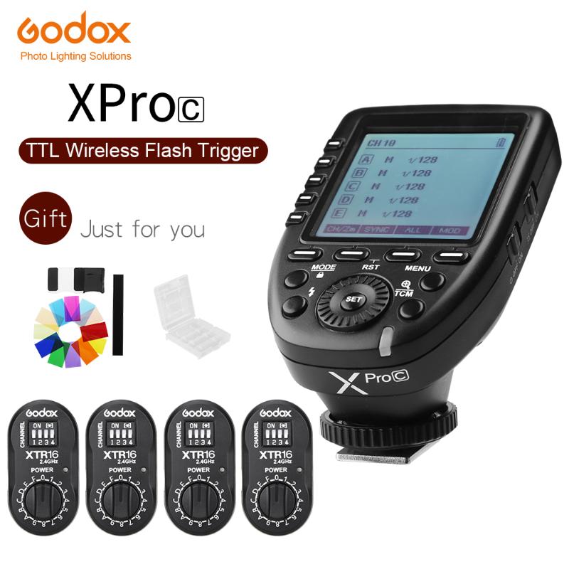 GODOX XPro-C E-TTL 2.4G Wireless High Speed Sync 1/8000s X system High-speed Flash Trigger + 4x XTR-16 For EOS Cameras
GODOX XPro-C E-TTL 2.4G Wireless High Speed Sync 1/8000s X system High-speed Flash Trigger + 4x XTR-16 For EOS Cameras