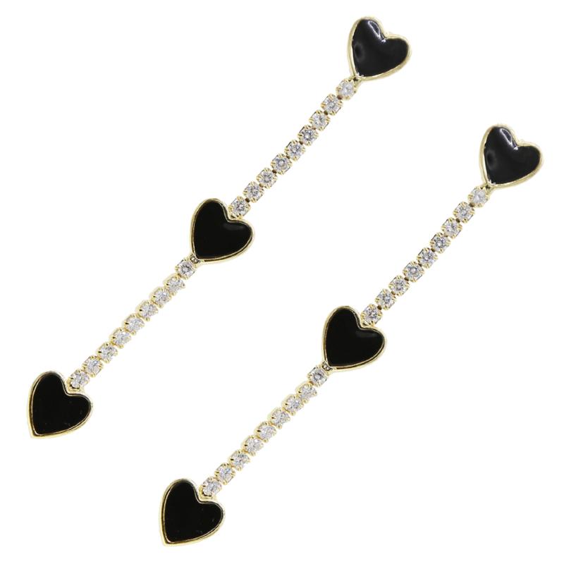 New fashion colorful red white black enamel cz heart long link tennis chain stud earrings for women girl charm wedding jewelry
New fashion colorful red white black enamel cz heart long link tennis chain stud earrings for women girl charm wedding jewelry