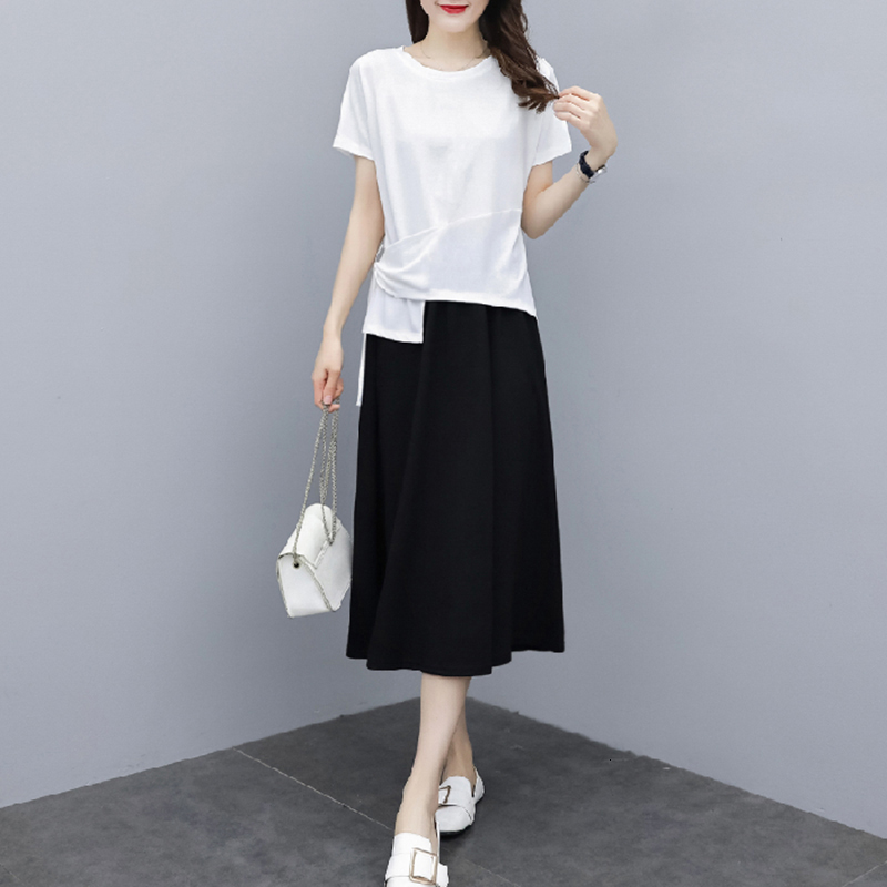 2021 New Summer dress fall of high quality short sleeves solid color casual knee ladies dressed in two h0027 pieces, White.
2021 New Summer dress fall of high quality short sleeves solid color casual knee ladies dressed in two h0027 pieces, White.