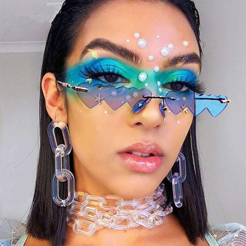 Vintage Rimless Love Heart Sunglasses Women Luxury Fashion Small Sun Glasses Female Retro Punk Blue Pink Mirror Oculos Feminino
Vintage Rimless Love Heart Sunglasses Women Luxury Fashion Small Sun Glasses Female Retro Punk Blue Pink Mirror Oculos Feminino