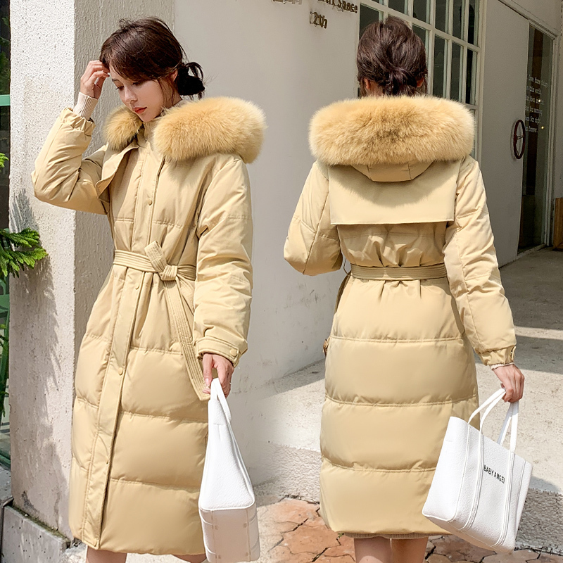 Autumn Winter Faux Fur Long Jacket Hooded Warm Woman Coats Solid Women Parkas Cotton Coat 201127