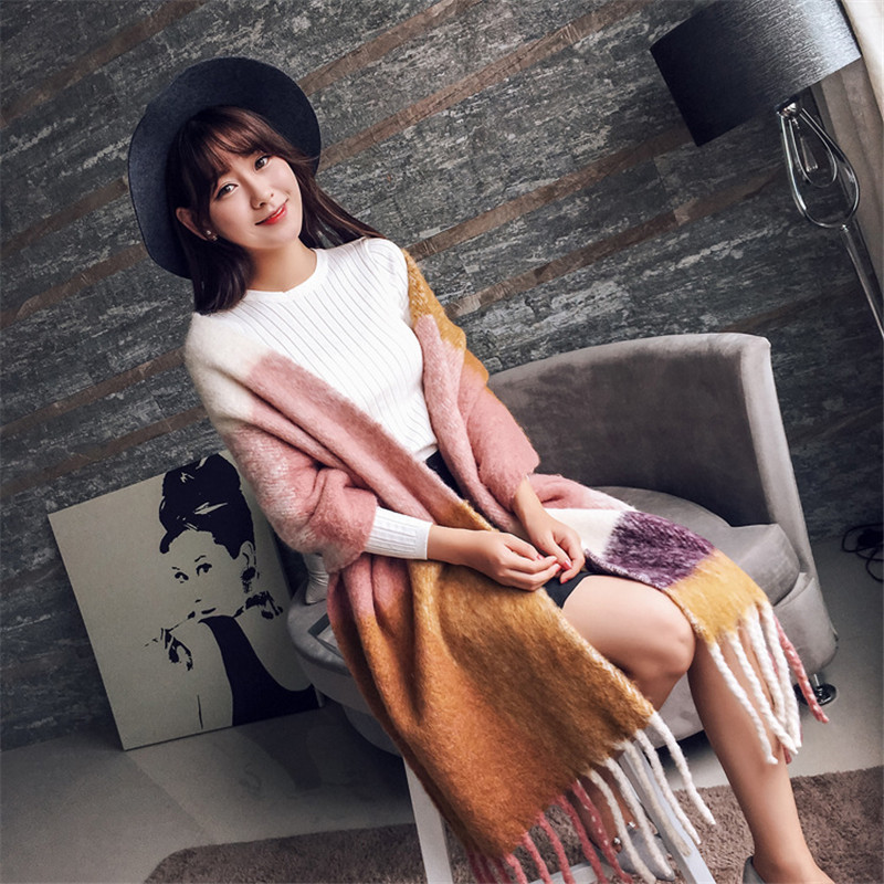 2020 NEW fashion cashmere women plaid scarf winter warm shawl and wrap bandana pashmina long tassel female foulard thick blanket