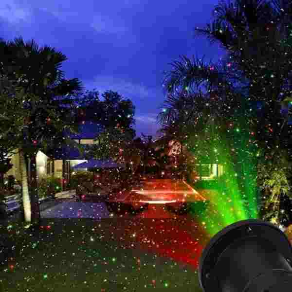 Christmas Laser Star Light RGB Shower LED Gadget MOTION Stage Projector Lamps Outdoor Garden Lawn Landscape 2 IN 1 Moving Full Sky