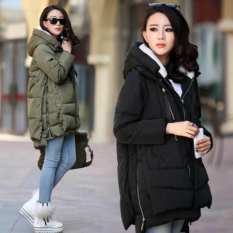 Parkas woman winter female coats fashion zipper solid long women winter jacket pockets polyester women down jacket 201126