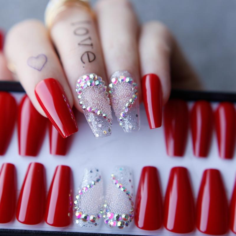 Ballet Fake nails Love valentine nails Red Press on nail Acrylic False gift box Rhinestone Gel glossy Mix coffin, H-073 medium coffin
Ballet Fake nails Love valentine nails Red Press on nail Acrylic False gift box Rhinestone Gel glossy Mix coffin, H-073 medium coffin