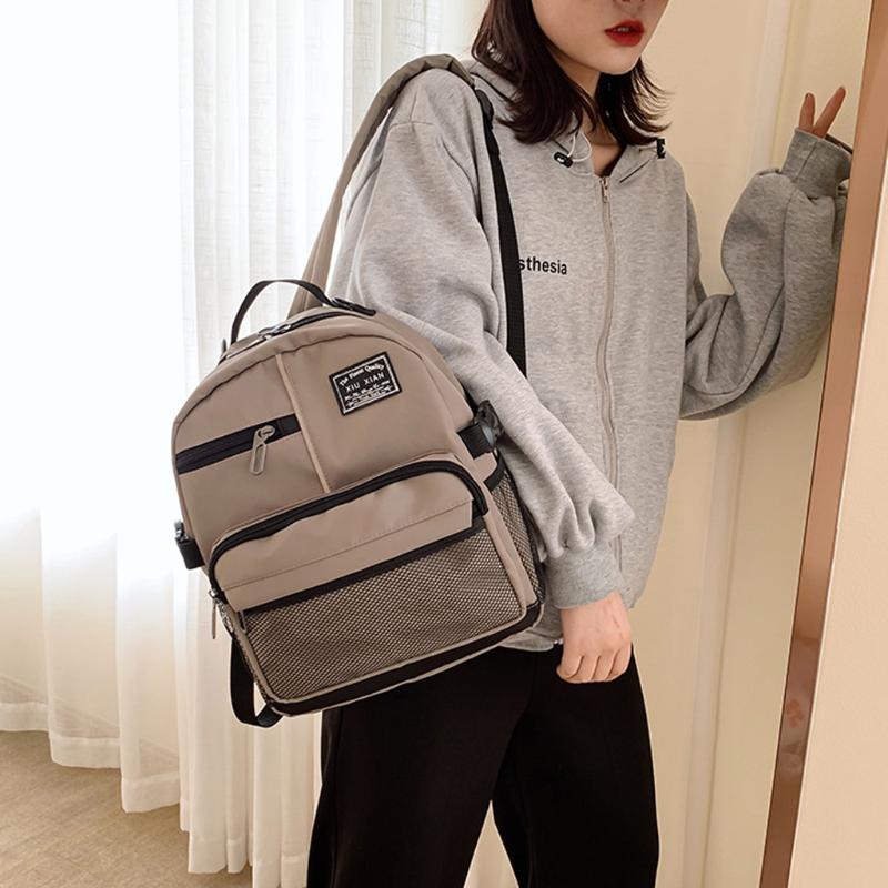 2020 New Backpack Women Backpack Fashion Women Shoulder nylon bag school bagpack for teenage girls mochila mujer 1.13, Gy