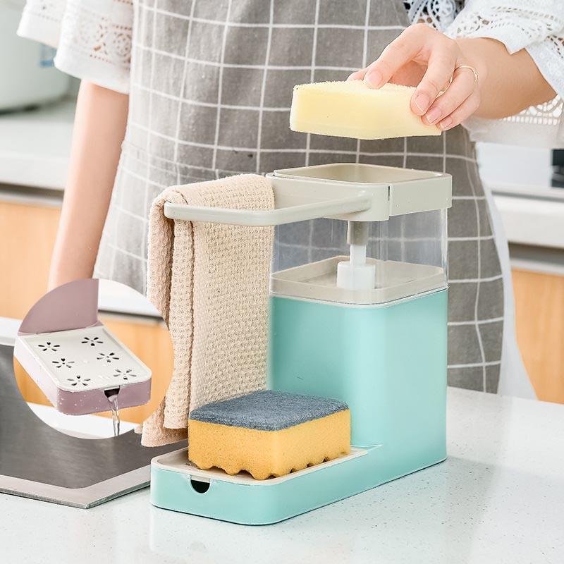 Ktichen Sink Shelf Soap Pump Dispenser With Sponge Holder Drain Storage Rack Dishwashing Liquid Press Box Home Cleaner Organizer
Ktichen Sink Shelf Soap Pump Dispenser With Sponge Holder Drain Storage Rack Dishwashing Liquid Press Box Home Cleaner Organizer