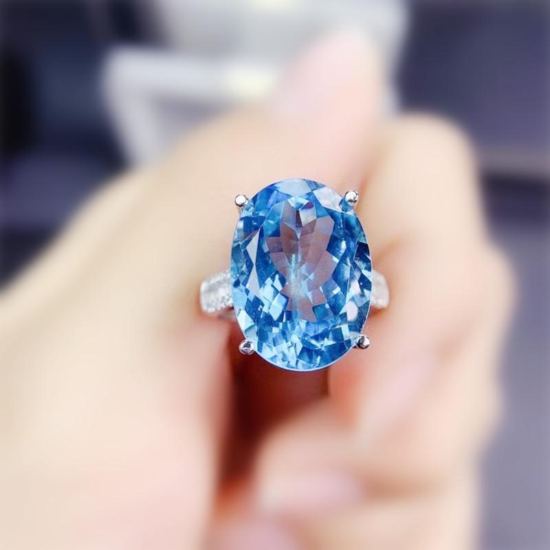 Cluster Rings Natural Real Blue Topaz Big Ring Per Jewelry 925 Sterling Silver 13*18mm 15ct Gemstone Fine J213293, Golden;silver
Cluster Rings Natural Real Blue Topaz Big Ring Per Jewelry 925 Sterling Silver 13*18mm 15ct Gemstone Fine J213293, Golden;silver