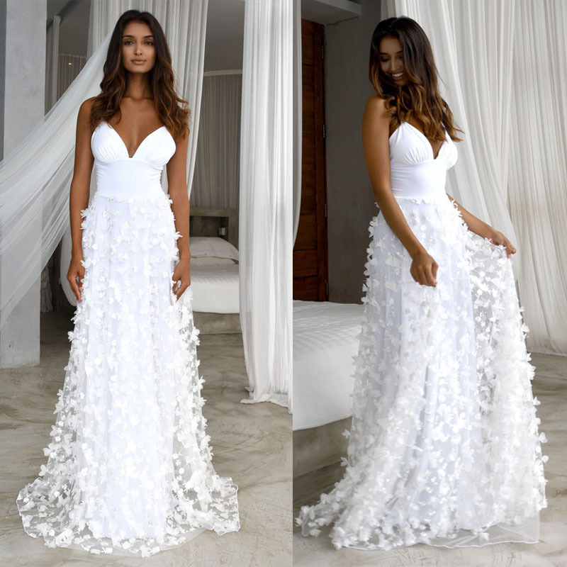 Sexy deep V strap lace wedding dress bridal gown sexy Wedding Gown customer made, White
Sexy deep V strap lace wedding dress bridal gown sexy Wedding Gown customer made, White