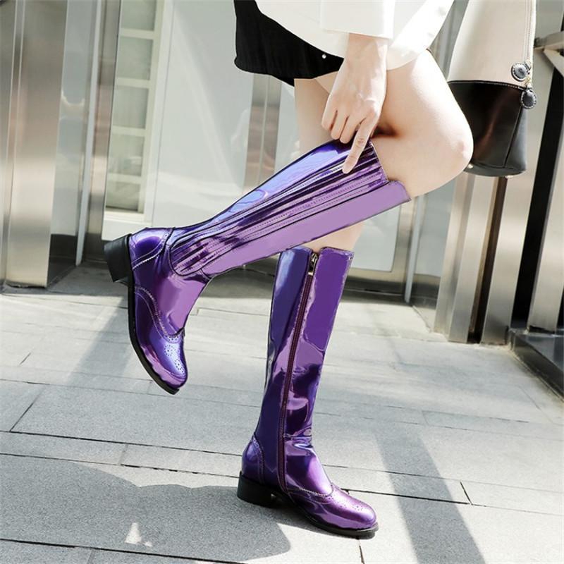 2020 New Autumn Winter Over The Knee High Boots New Fashion Trend Brogue Boot Women's Shoes Patent Leather Women's Western Boots, Black u52
2020 New Autumn Winter Over The Knee High Boots New Fashion Trend Brogue Boot Women's Shoes Patent Leather Women's Western Boots, Black u52