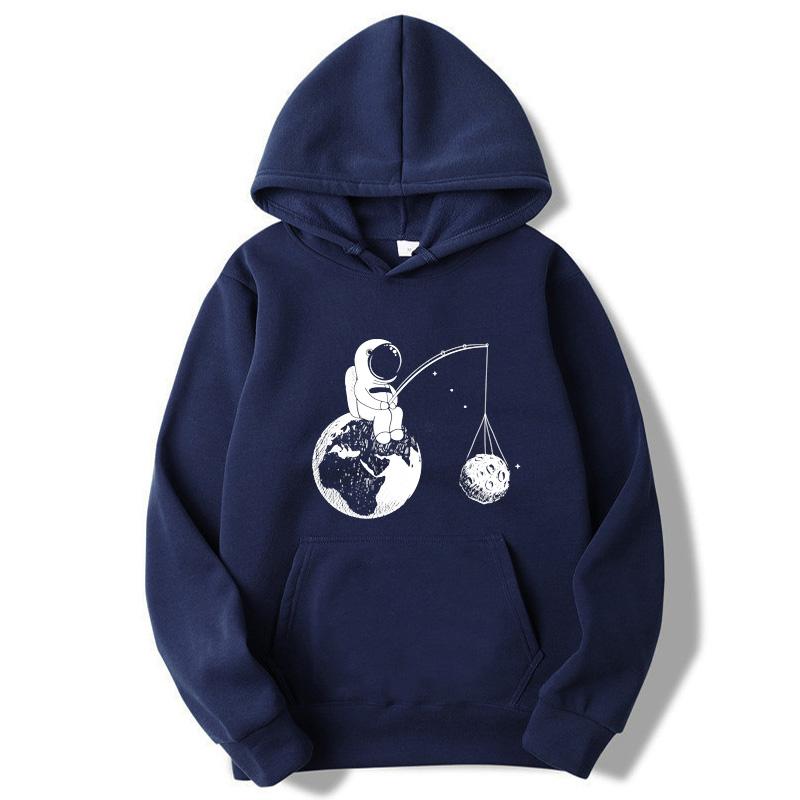 Men's Hoodies & Sweatshirts Fashion Brand Astronaut Funny Design Printing Blended Cotton Spring Autumn Male Casual Hip Hop Hoodie