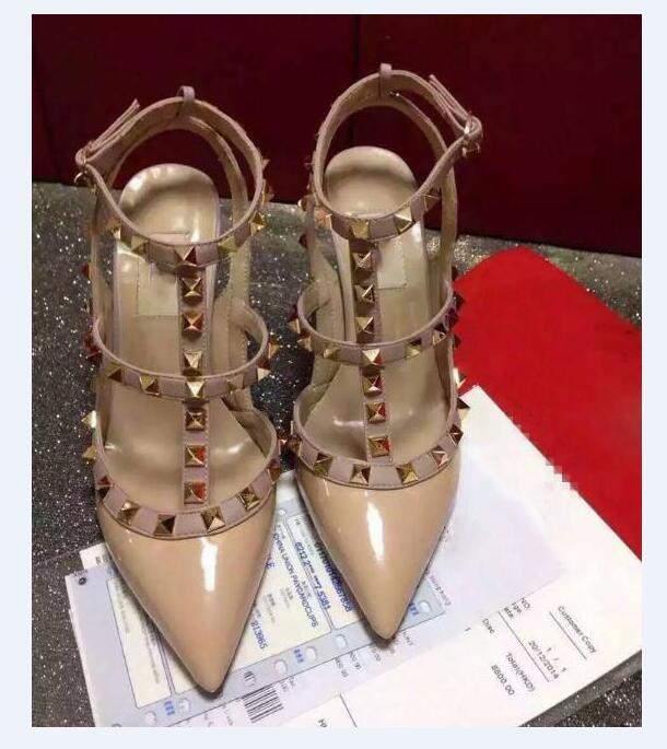 With Box Brand v Black Pumps Pointed Toe T-Strap Stiletto Heels Shoes Studded Rivets Women High Heels Party Dress Sandals Wedding Shoes DH, Gold
With Box Brand v Black Pumps Pointed Toe T-Strap Stiletto Heels Shoes Studded Rivets Women High Heels Party Dress Sandals Wedding Shoes DH, Gold