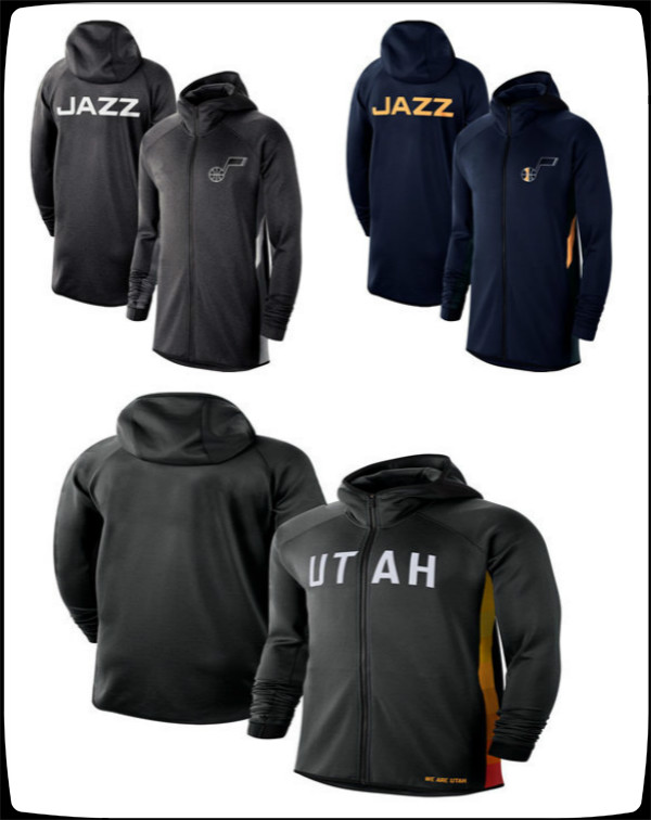 

Utah Jazz MEN Heathered jacket Authentic Earned Edition Showtime Therma Flex Performance Full-Zip Hoodie