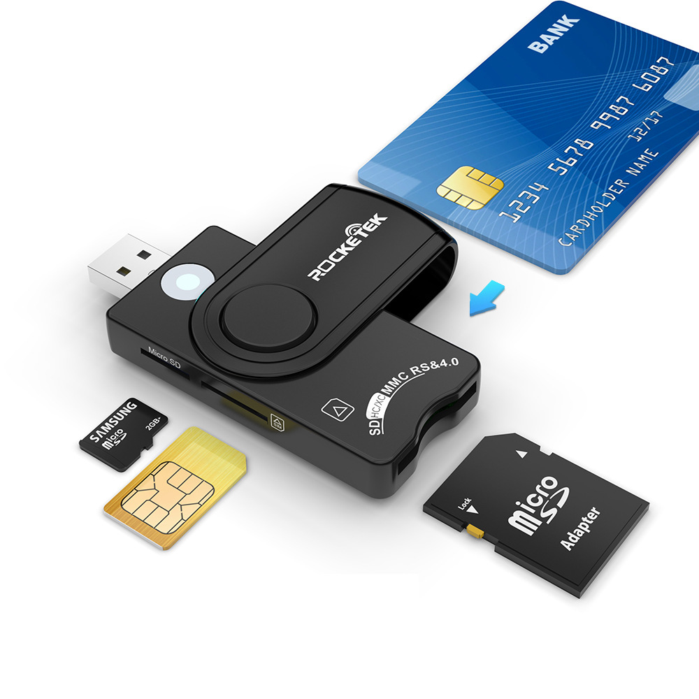 Multi-Card Reader CAC/DOD Military USB Sim Card Reader SDHC/SDXC/SD&Micro SD Card Reader for SIM and MMC RS & 4.0
Multi-Card Reader CAC/DOD Military USB Sim Card Reader SDHC/SDXC/SD&Micro SD Card Reader for SIM and MMC RS & 4.0