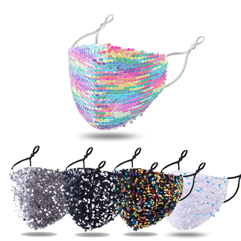 Designer Fashion Women Face Mask Bling Bling Sequins Cycling Camping Travel Mask Washable Reusable Cloth Masks
Designer Fashion Women Face Mask Bling Bling Sequins Cycling Camping Travel Mask Washable Reusable Cloth Masks